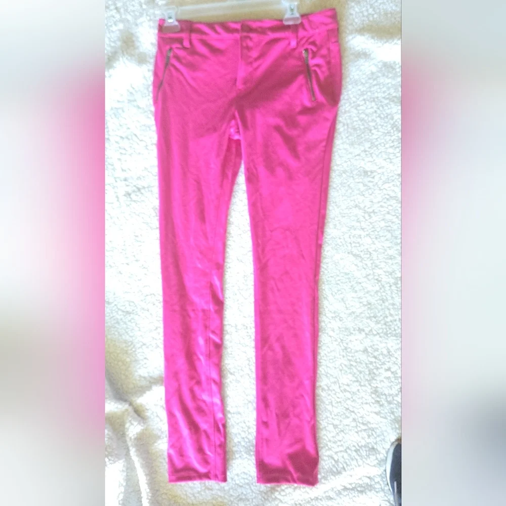 Old Navy Kids Girls Pink Super Skinny  Casual Bottoms With Zipper Pockets.